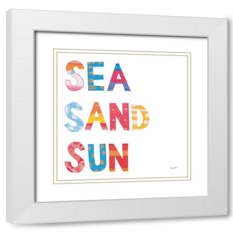Sea Sand Sun IV White Modern Wood Framed Art Print with Double Matting by Prahl, Courtney