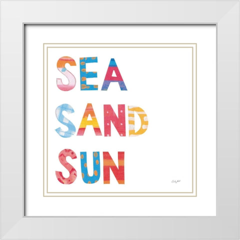 Sea Sand Sun IV White Modern Wood Framed Art Print with Double Matting by Prahl, Courtney