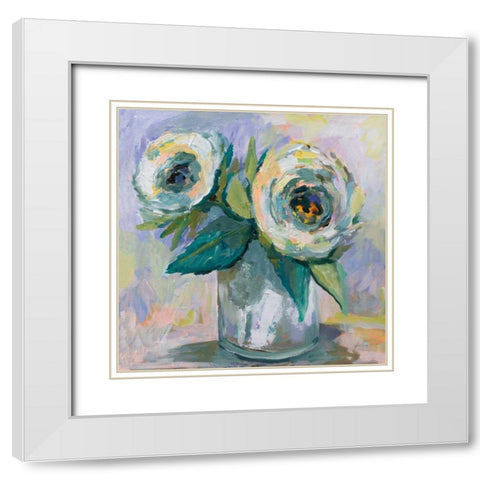 Winter Bouquet White Modern Wood Framed Art Print with Double Matting by Vertentes, Jeanette