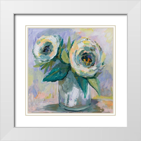 Winter Bouquet White Modern Wood Framed Art Print with Double Matting by Vertentes, Jeanette