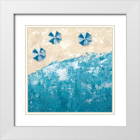 Beach Days Blue White Modern Wood Framed Art Print with Double Matting by Adams, Sarah