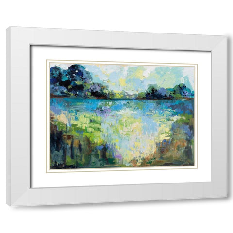 Tranquility White Modern Wood Framed Art Print with Double Matting by Vertentes, Jeanette