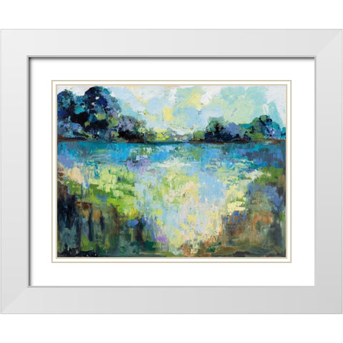 Tranquility White Modern Wood Framed Art Print with Double Matting by Vertentes, Jeanette
