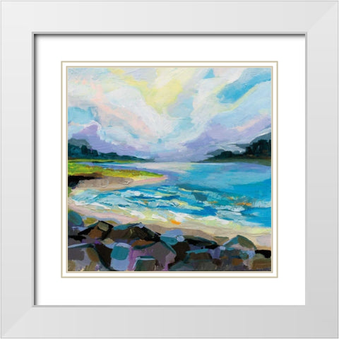 The Coastline White Modern Wood Framed Art Print with Double Matting by Vertentes, Jeanette
