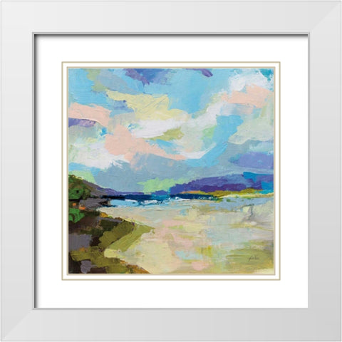 The Shore White Modern Wood Framed Art Print with Double Matting by Vertentes, Jeanette