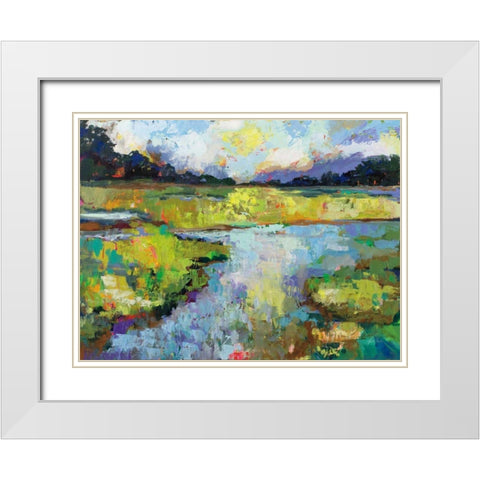 Reflections White Modern Wood Framed Art Print with Double Matting by Vertentes, Jeanette