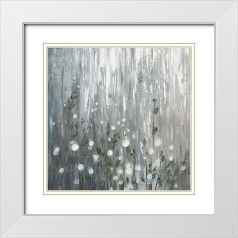 January Branches Gray White Modern Wood Framed Art Print with Double Matting by Vassileva, Silvia