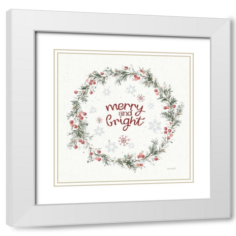 A Christmas Weekend Merry and Bright White Modern Wood Framed Art Print with Double Matting by Audit, Lisa