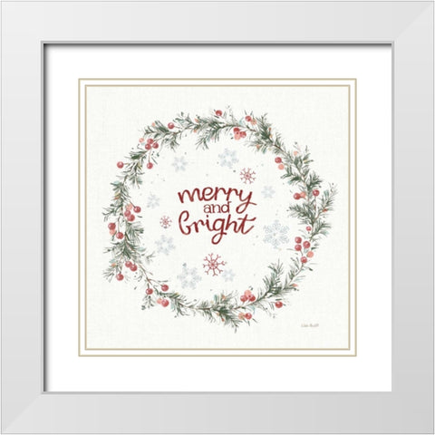 A Christmas Weekend Merry and Bright White Modern Wood Framed Art Print with Double Matting by Audit, Lisa