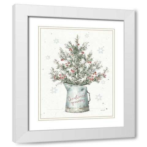 A Christmas Weekend II Greenery White Modern Wood Framed Art Print with Double Matting by Audit, Lisa