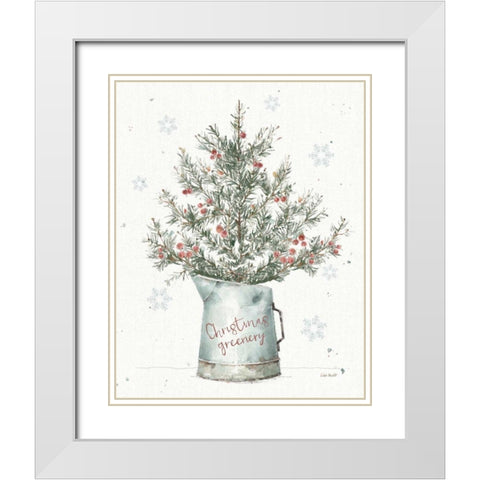 A Christmas Weekend II Greenery White Modern Wood Framed Art Print with Double Matting by Audit, Lisa