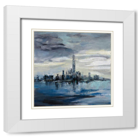Manhattan Winter White Modern Wood Framed Art Print with Double Matting by Vassileva, Silvia