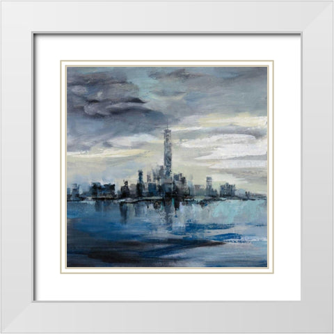 Manhattan Winter White Modern Wood Framed Art Print with Double Matting by Vassileva, Silvia