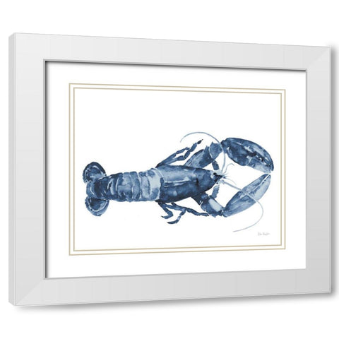 Beach House Kitchen Blue Lobster White White Modern Wood Framed Art Print with Double Matting by Audit, Lisa