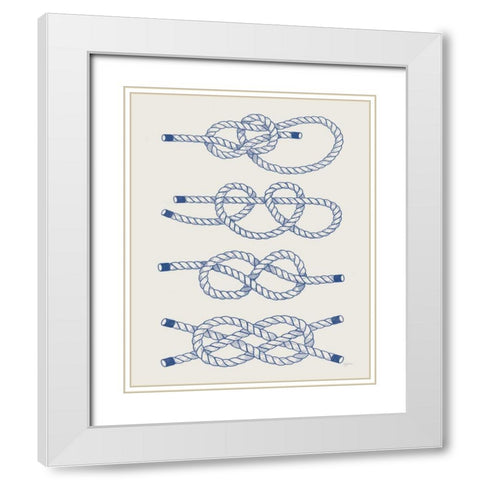 Vintage Sailing Knots XIV White Modern Wood Framed Art Print with Double Matting by Urban, Mary