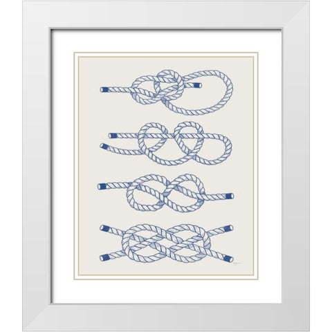 Vintage Sailing Knots XIV White Modern Wood Framed Art Print with Double Matting by Urban, Mary
