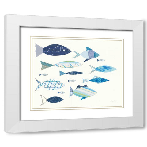 Go with the Flow V White Modern Wood Framed Art Print with Double Matting by Prahl, Courtney