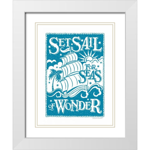 Set Sail White Modern Wood Framed Art Print with Double Matting by Snowdon, Alexandra