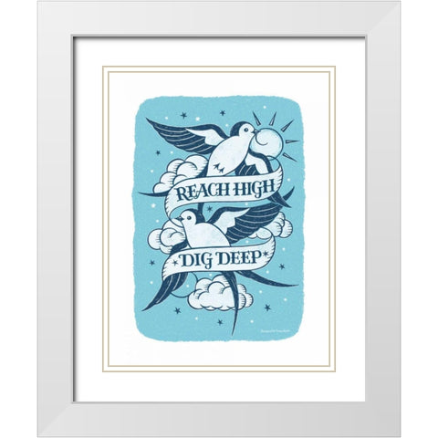 Reach High White Modern Wood Framed Art Print with Double Matting by Snowdon, Alexandra