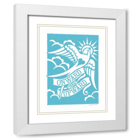 Onward and Upward White Modern Wood Framed Art Print with Double Matting by Snowdon, Alexandra