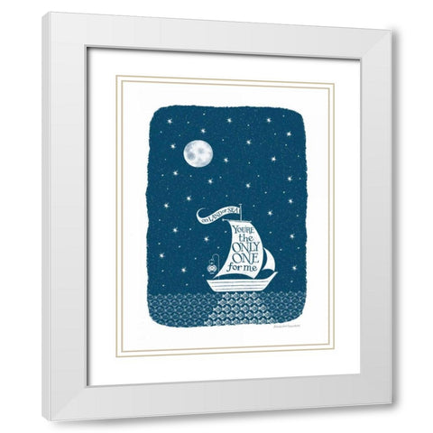 Starry Skies White Modern Wood Framed Art Print with Double Matting by Snowdon, Alexandra