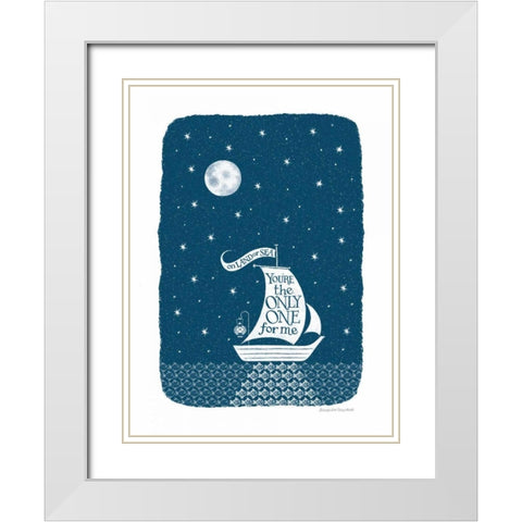 Starry Skies White Modern Wood Framed Art Print with Double Matting by Snowdon, Alexandra