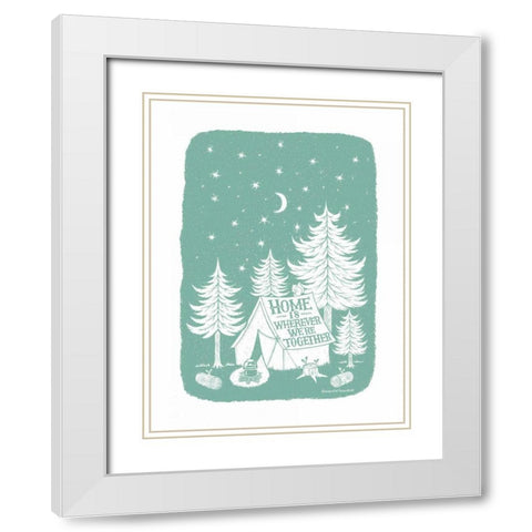 Home Together White Modern Wood Framed Art Print with Double Matting by Snowdon, Alexandra