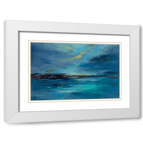 Early Morning Sea White Modern Wood Framed Art Print with Double Matting by Vassileva, Silvia