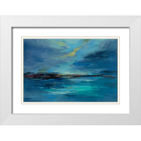 Early Morning Sea White Modern Wood Framed Art Print with Double Matting by Vassileva, Silvia