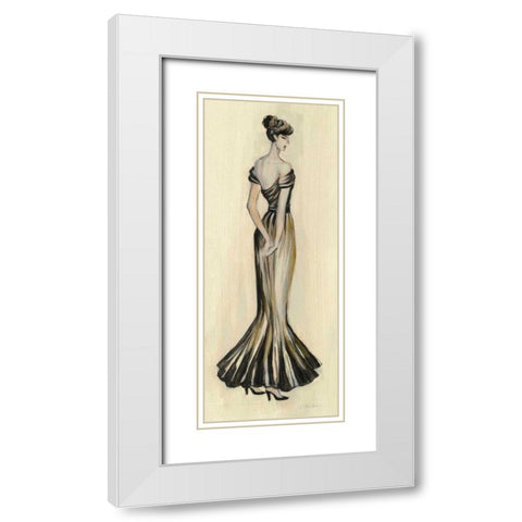 Evening Gown I White Modern Wood Framed Art Print with Double Matting by Vassileva, Silvia