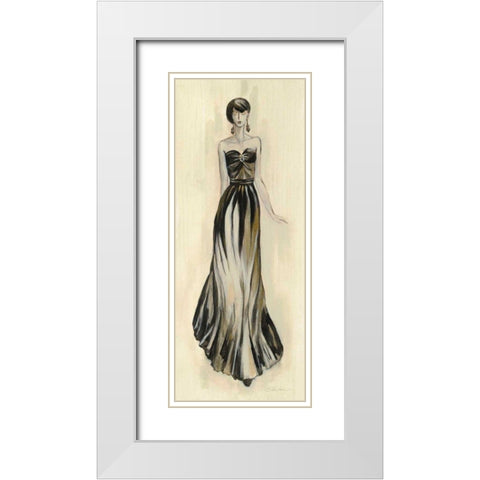Evening Gown II White Modern Wood Framed Art Print with Double Matting by Vassileva, Silvia