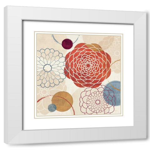 Abstract Bouquet I White Modern Wood Framed Art Print with Double Matting by Charron, Veronique
