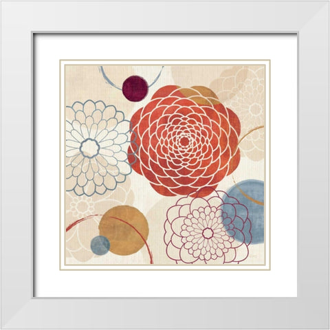 Abstract Bouquet I White Modern Wood Framed Art Print with Double Matting by Charron, Veronique