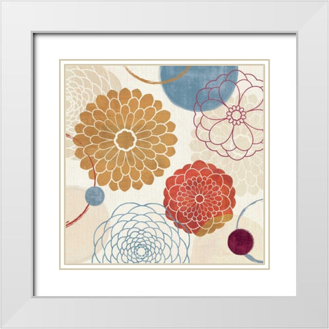 Abstract bouquet II White Modern Wood Framed Art Print with Double Matting by Charron, Veronique