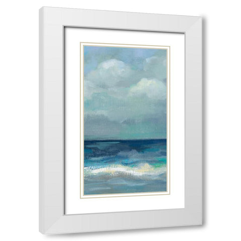 Clouds and Sea Crop White Modern Wood Framed Art Print with Double Matting by Vassileva, Silvia
