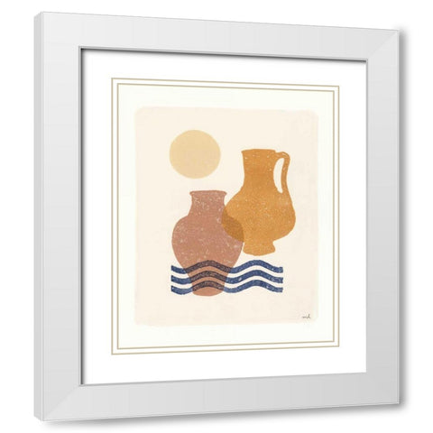 Oasis I White Modern Wood Framed Art Print with Double Matting by Hershey, Moira