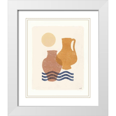 Oasis I White Modern Wood Framed Art Print with Double Matting by Hershey, Moira