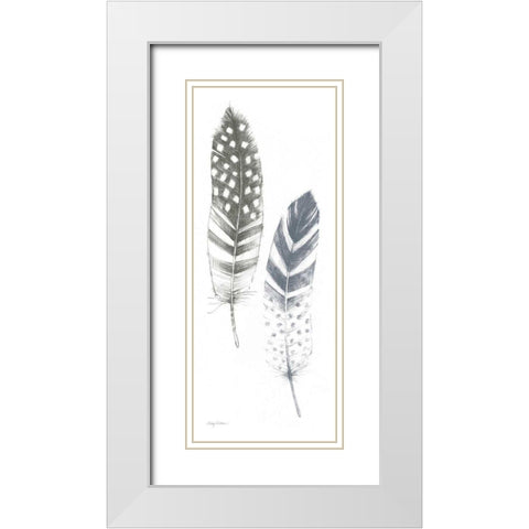 Feather Sketches VIII Blue Gray White Modern Wood Framed Art Print with Double Matting by Tillmon, Avery