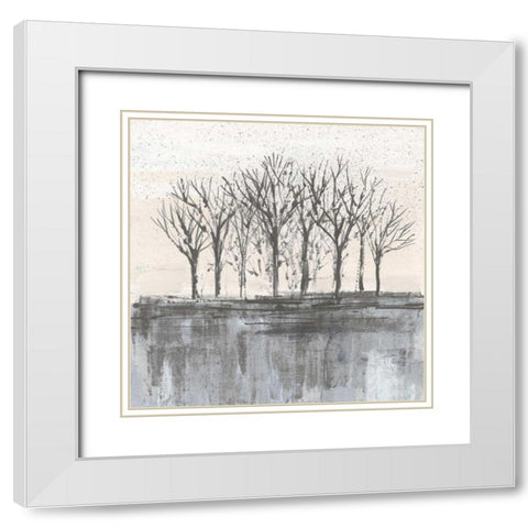 Trees at Dawn II Neutral White Modern Wood Framed Art Print with Double Matting by Vassileva, Silvia