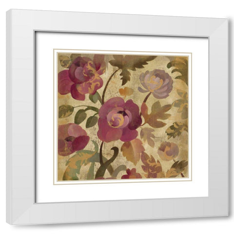 Shimmering Garden I White Modern Wood Framed Art Print with Double Matting by Vassileva, Silvia