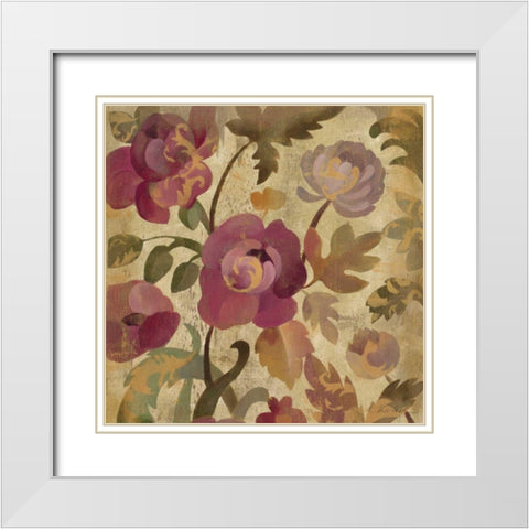 Shimmering Garden I White Modern Wood Framed Art Print with Double Matting by Vassileva, Silvia