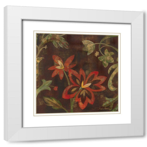 Composition on Umber II White Modern Wood Framed Art Print with Double Matting by Vassileva, Silvia