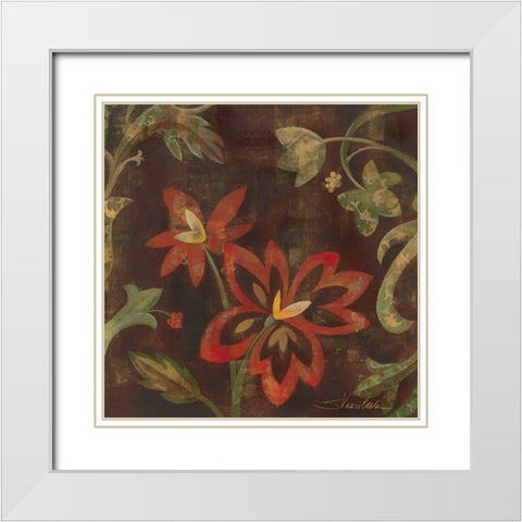 Composition on Umber II White Modern Wood Framed Art Print with Double Matting by Vassileva, Silvia