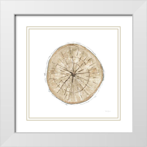 Natures Leaves VI White Modern Wood Framed Art Print with Double Matting by Grove, Beth