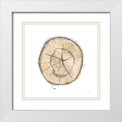 Natures Leaves VII White Modern Wood Framed Art Print with Double Matting by Grove, Beth