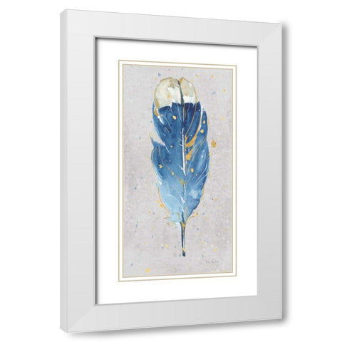 Indigold XVIII on Gray Panel White Modern Wood Framed Art Print with Double Matting by Audit, Lisa