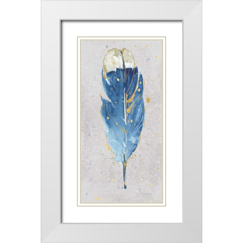 Indigold XVIII on Gray Panel White Modern Wood Framed Art Print with Double Matting by Audit, Lisa