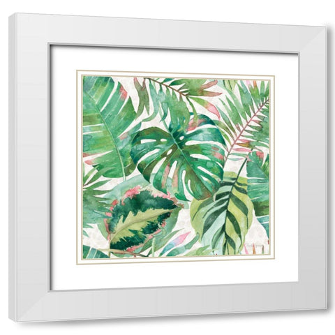 From the Jungle Pattern III White Modern Wood Framed Art Print with Double Matting by Grove, Beth