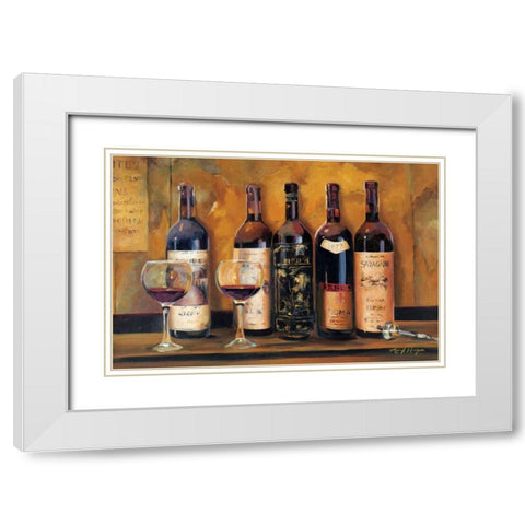 Cellar Reds White Modern Wood Framed Art Print with Double Matting by Hageman, Marilyn