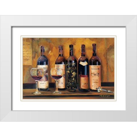 Cellar Reds White Modern Wood Framed Art Print with Double Matting by Hageman, Marilyn